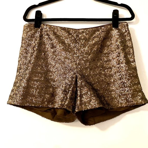 BANANA REPUBLIC BROWN SEQUIN SHORTS - Picture 2 of 12